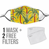 Yellow Design With Palm Tree Protection Face Mask