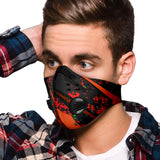 Luxury Racing Style Black & Neon Green Design Art Premium Protection Face Mask