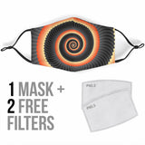 Spiral Art Black And Orange Vibes Protection Face Mask