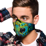 Green & Blue Real Bubble Marble Design Premium Protection Face Mask
