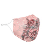 Lovely Retro Pink Peony Flowers Art Design Protection Face Mask