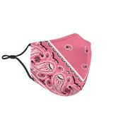 Pink and White Bandana Style Protection Face Mask