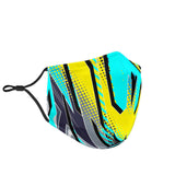 Racing Style Ocean Blue & Yellow Protection Face Mask