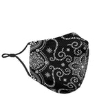 Black Bandana Design With Paisley Two Protection Face Mask