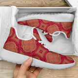 Royal Red Mesh Knit Sneakers