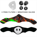 Luxury Racing Style Black & Neon Green Design Art Premium Protection Face Mask