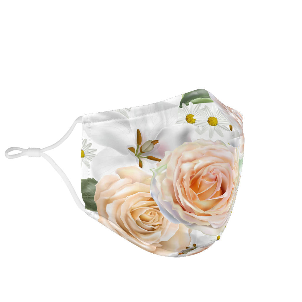 Flower Bridge Mask White Perfect Flower Bouquet Protection Face Mask β This is iT Original