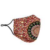 Persian Style Red Flowers Mandala Vibe Protection Face Mask