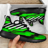 Racing Style Funky Green & Black Vibes Mesh Knit Sneakers