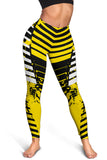 Racing Urban Style Yellow & White & Black Colorful Vibe Women's Leggings
