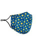 Yellow Stars Design in Blue Protection Face Mask