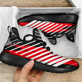Racing Style Red & White Stripes Vibes Mesh Knit Sneakers
