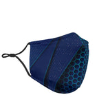 Luxury Blue Style With Hexagon Design Special Protection Face Mask