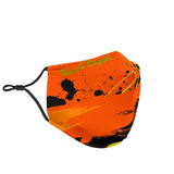Racing Style Orange & Yellow Stripes One Protection Face Mask