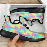 Psychedelic Rainbow Neon Mesh Knit Sneakers