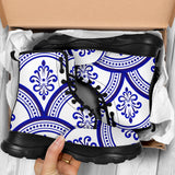 Traditional Blue & White Ornamental Vibes Design One Chunky Boots
