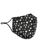 Silver Stars Design in Black Protection Face Mask