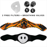 Racing Style Black & Orange Design Two Premium Protection Face Mask