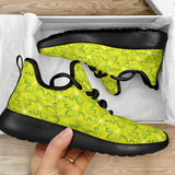 Yellow Neon Love Mesh Knit Sneakers