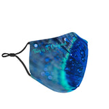 Ocean Blue Peacock Feather Art Protection Face Mask