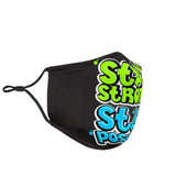 Stay Strong - Stay Positive Neon Green & Ocean Blue Design Protection Face Mask