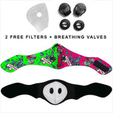Tattoo Studio Design In Neon Green & Pink Vibes Premium Protection Face Mask