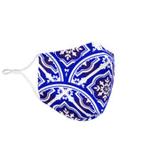 White & Blue Traditional Mandala Design Two Protection Face Mask