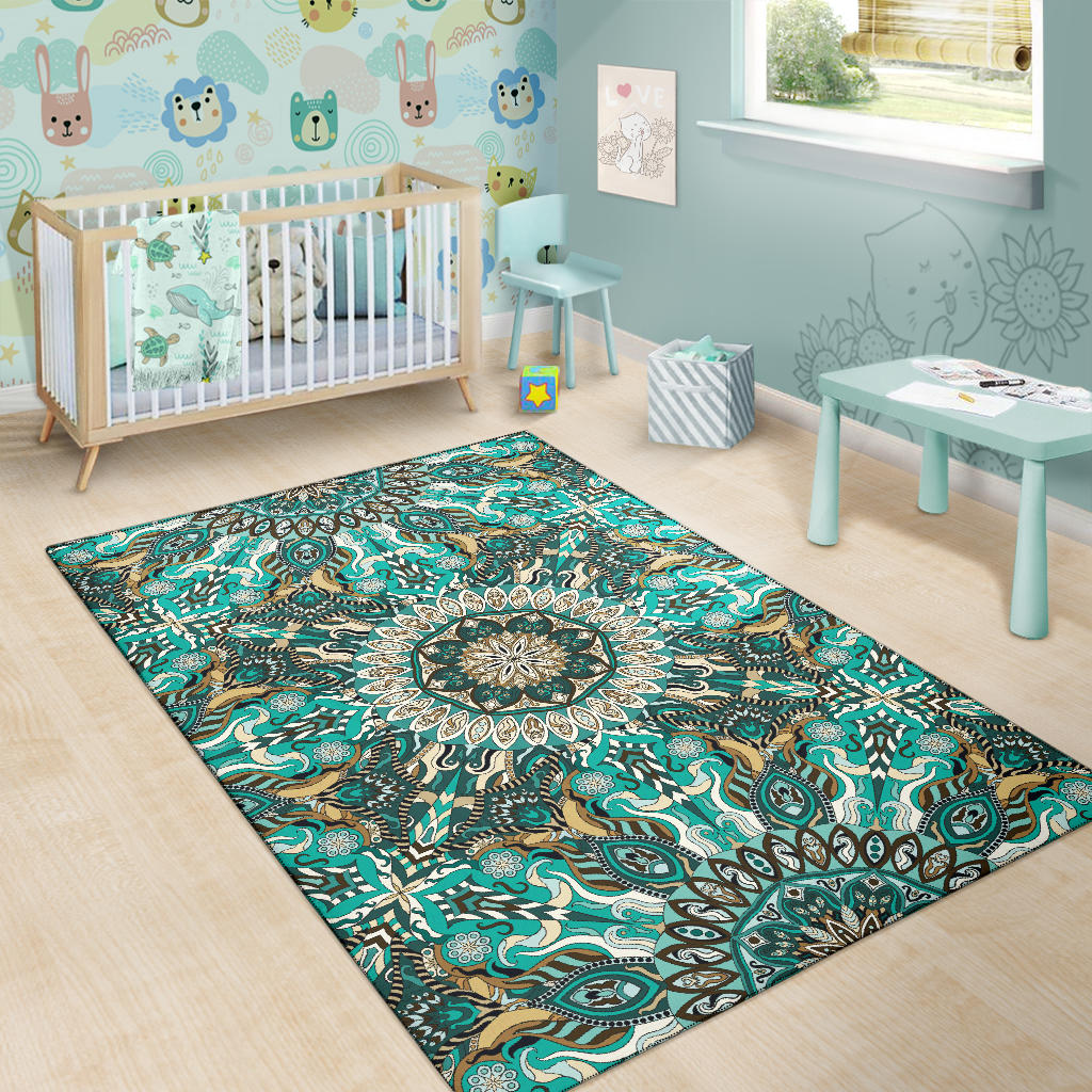 Dreamy Area Rug Ornamental Magical Green Dream Area Rug – This is iT Original