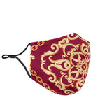 Luxury Golden Design Bordeaux Protection Face Mask