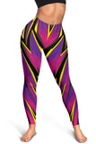 Racing Style Purple & Yellow & Pink Colorful Vibe Women's Leggings