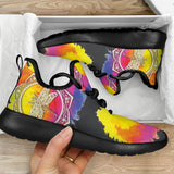Watercolor Yellow Dragonfly Mandala Mesh Knit Sneakers