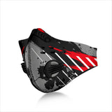 Racing Style Grey & Red Design Two Premium Protection Face Mask