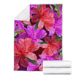 Beautiful Pink Flower Azalea Premium Blanket