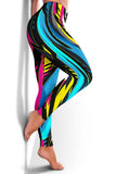 Racing Funky Style Pink & Light Blue Colorful Vibes Women's Leggings