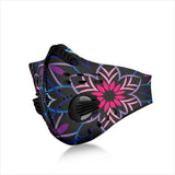 Blue & Pink Flowers Mandala Premium Protection Face Mask