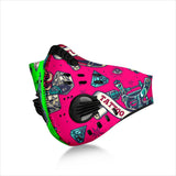 Tattoo Studio Design In Neon Green & Pink Vibes Premium Protection Face Mask